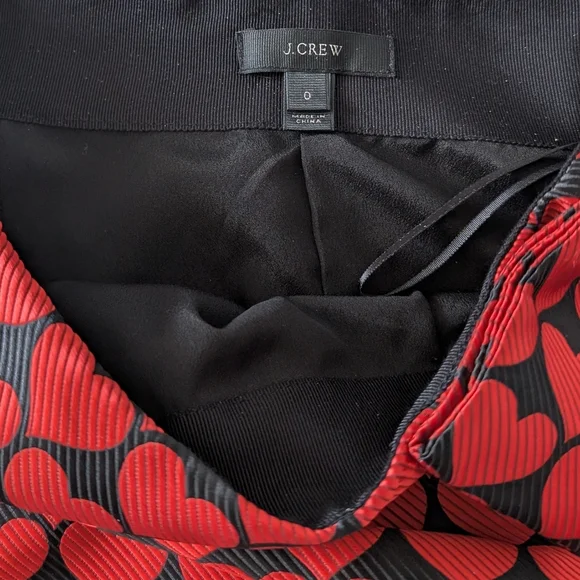 J. Crew Black and Red Heart Skirt - Picture 7 of 8